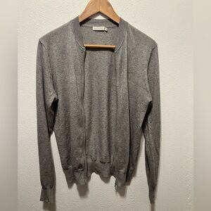 SUITSUPPLY Gray Zip Up Cardigan